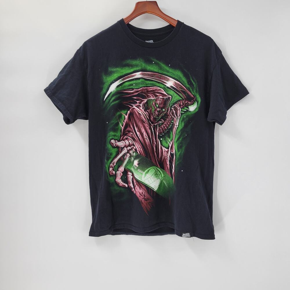 Broken Promises Mens T Shirt Large Black Payback Crew Graphic Short Sleeve Tee
